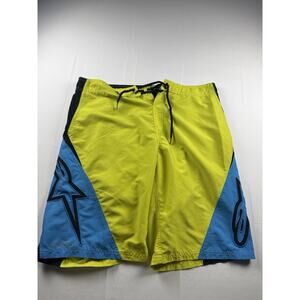 lpinestars Performer Series Board Shorts Neon Yellow Blue Size 34